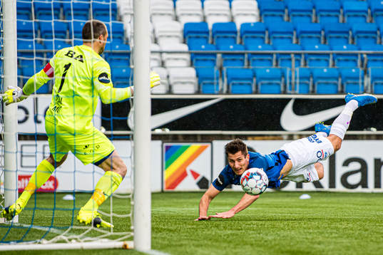 Kristoffer Haugen of Molde scores a disallowed goal