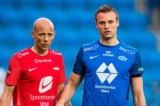 Ruben Kristiansen of Brann and Stian Rode Gregersen of Molde