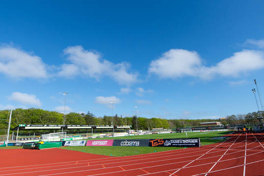 Varberg Energi Arena före fotbollsmatchen i Allsvenskan
