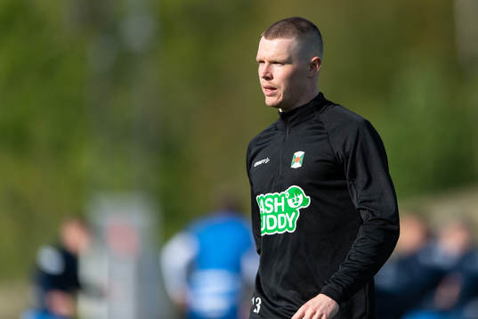 Varbergs Anton Liljenbäck före fotbollsmatchen i