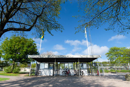 Varberg Energi Arena före fotbollsmatchen i Allsvenskan