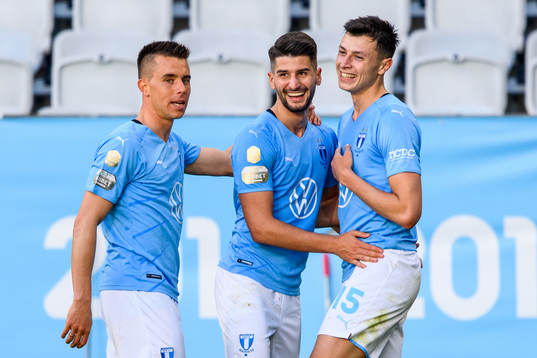 Malmö FFs Jonas Knudsen, Antonio Colak och Anel