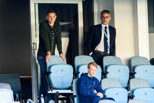 Malmö FFs Sören Rieks, Linus Borgström och VD Niclas