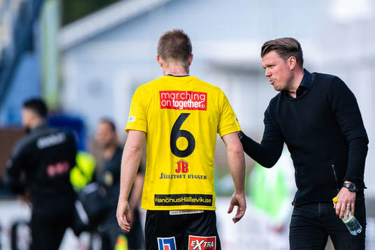 Mjällbys Eric Björkander och tränare Christian Järdler