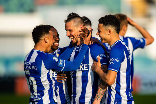IFK Göteborgs Marek Hamsik jublar med lagkamrater
