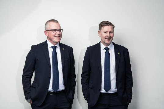 Janne Andersson, förbundskapten, och Peter Wettergren,