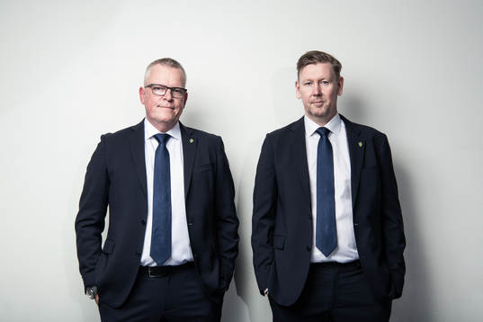 Janne Andersson, förbundskapten, och Peter Wettergren,