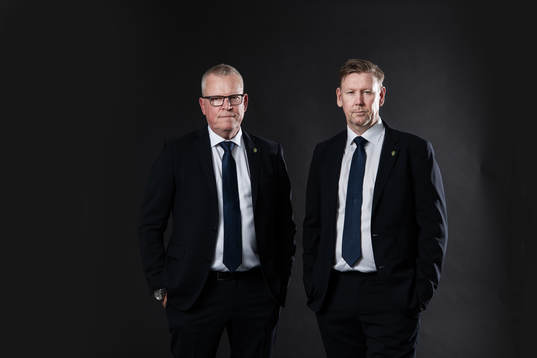 Janne Andersson, förbundskapten, och Peter Wettergren,