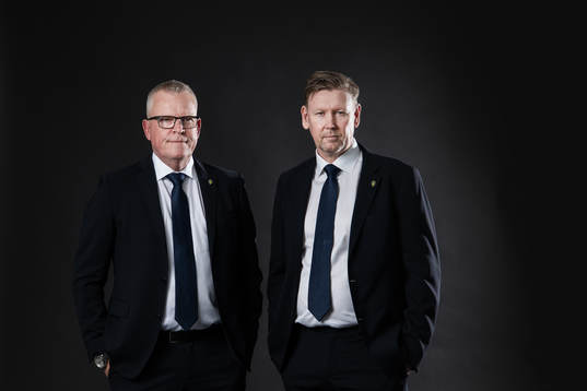 Janne Andersson, förbundskapten, och Peter Wettergren,