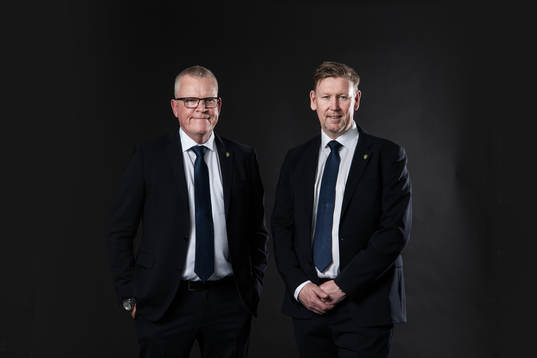 Janne Andersson, förbundskapten, och Peter Wettergren,