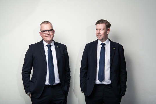Janne Andersson, förbundskapten, och Peter Wettergren,