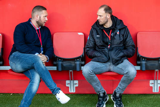 Helsingborgs klubbdirektör Joel Sandborg och Andreas