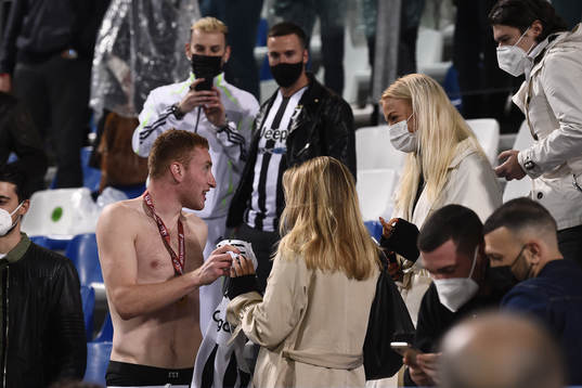 Dejan Kulusevski of Juventus celebrate winning the Coppa