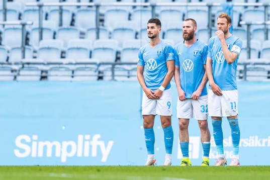 Malmö FFs Antonio Colak, Jo Inge Berget och Ola Toivonen i