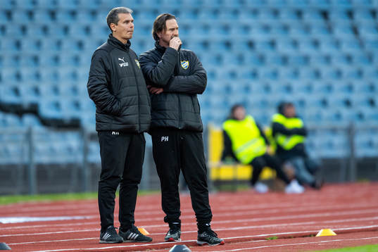 IFK Malmös tränare Roger Nilsson och Per Harrysson