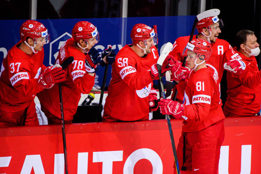 Vladislav Kamenev of Russia  celebrates the 2-1 goal