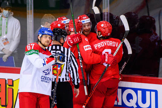 Jiri Smejkal of Czech Republic looks dejected while Mikhail