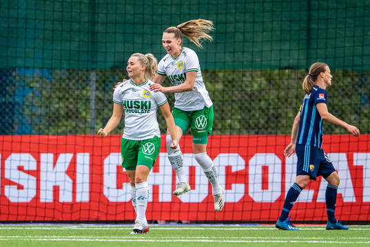 Hammarbys Petronella Ekroth och Frida Thörnqvist jublar