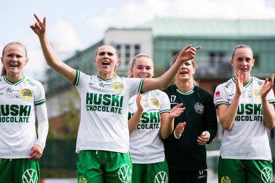Hammarbys spelare jublar