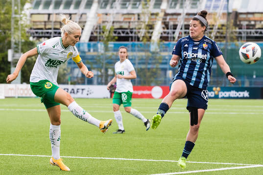 Hammarbys Alice Carlsson och Djurgårdens Hayley Dowd