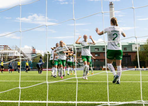 Hammarbys spelare jublar