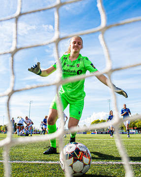 Goalkeeper Sunniva Skoglund of Stabæk looks dejected