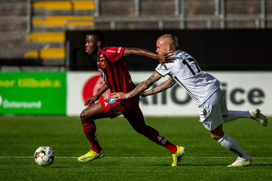 Östersunds Patrick Kpozo och Sirius Adam Ståhl