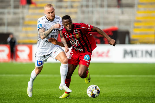 Östersunds Patrick Kpozo och Sirius Adam Ståhl