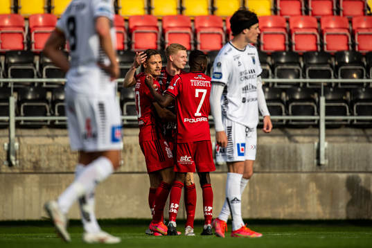 Östersunds Felix Hörberg jublar