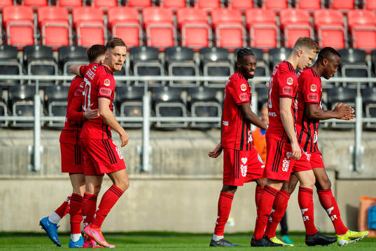 Östersunds Felix Hörberg jublar