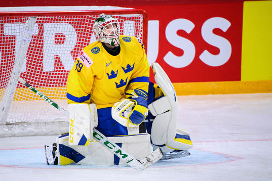 Goalkeeper Adam Reideborn of Sweden