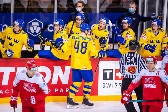 Carl Klingberg of Sweden celebrates
