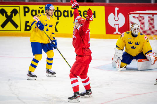 Nicklas Jensen of Denmark celebrates