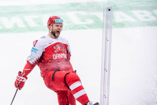 Nicklas Jensen of Denmark celebrates