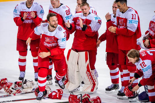 Nicklas Jensen of Denmark celebrates