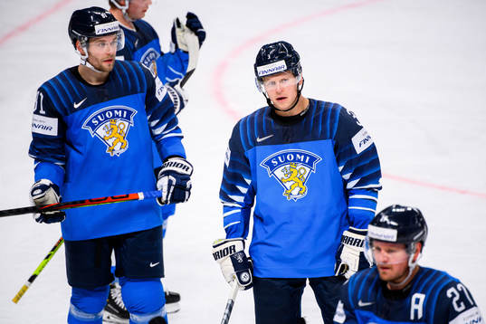 Olli Maatta of Finland looks dejected