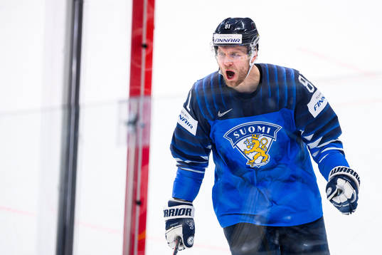 Iiro Pakarinen of Finland celebrates the 2-0 goal