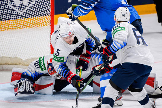 Goalkeeper Cal Petersen and Adam Clendening of USA