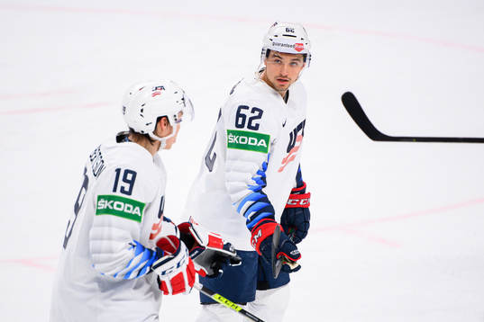 Jason Robertson and Kevin Labanc of USA