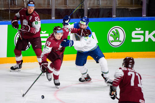 Kristians Rubins of Latvia and Pavel Akolzin of Kazakhstan