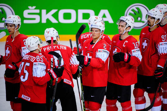 Players of Switzerland celebrate