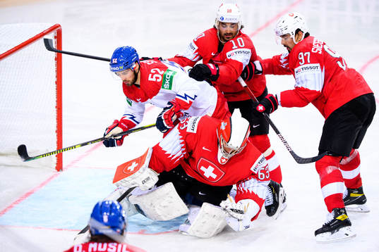 Michael Spacek of Czech Republic against goalkeeper