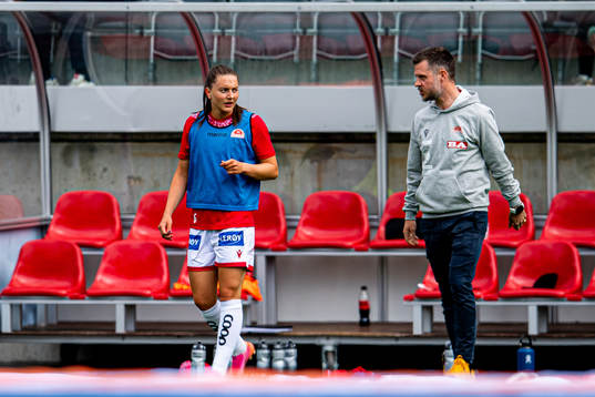 Vilde Bøe Risa and Alexander Straus, head coach of