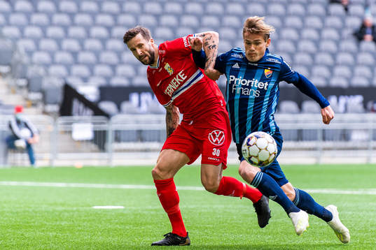 IFK Göteborgs Mattias Bjärsmyr och Djurgårdens Hampus