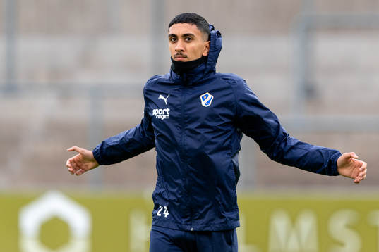 Halmstads Amir Al-Ammari före fotbollsmatchen i