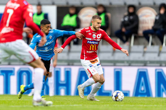 Halmstads Amir Al-Ammari och Degerfors Christos Gravius
