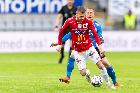 Degerfors Anton Kralj och Halmstads Joel Allansson