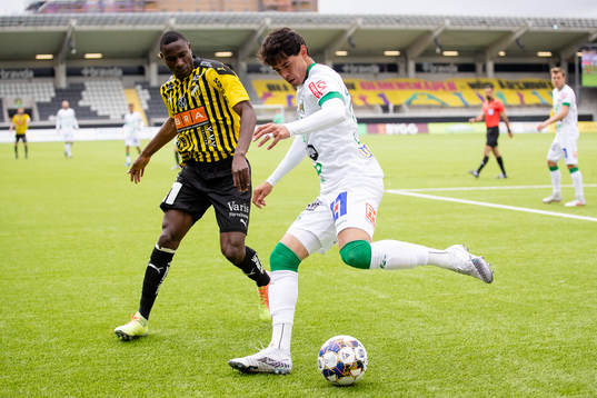Häckens Godswill Ekpolo  och Varbergs Jean Carlos De Brito