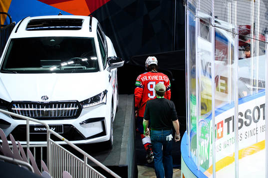 Thomas Valkvæ Olsen of Norway leaves the ice