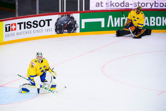 Goalkeeper Adam Reideborn and goalkeeper Samuel Ersson of